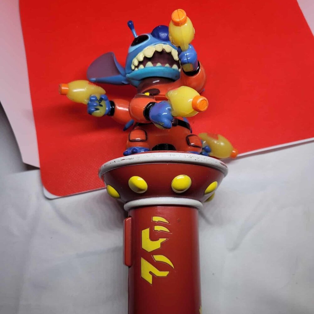 Disney Stitch Battery Operated Light Up Spinning Toy Pre-owned